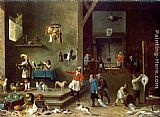 David The Younger Teniers Famous Paintings - The Kitchen